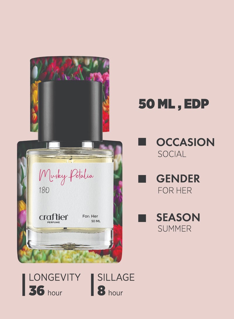 Craftier Perfume MUSKY PETALIA - Inspired of-VALAYA, Eau De Parfum for Women - 50ml, Long Lasting Musky Fragrance Upto 36 Hrs, Travel Size Women's Perfume - Image 4