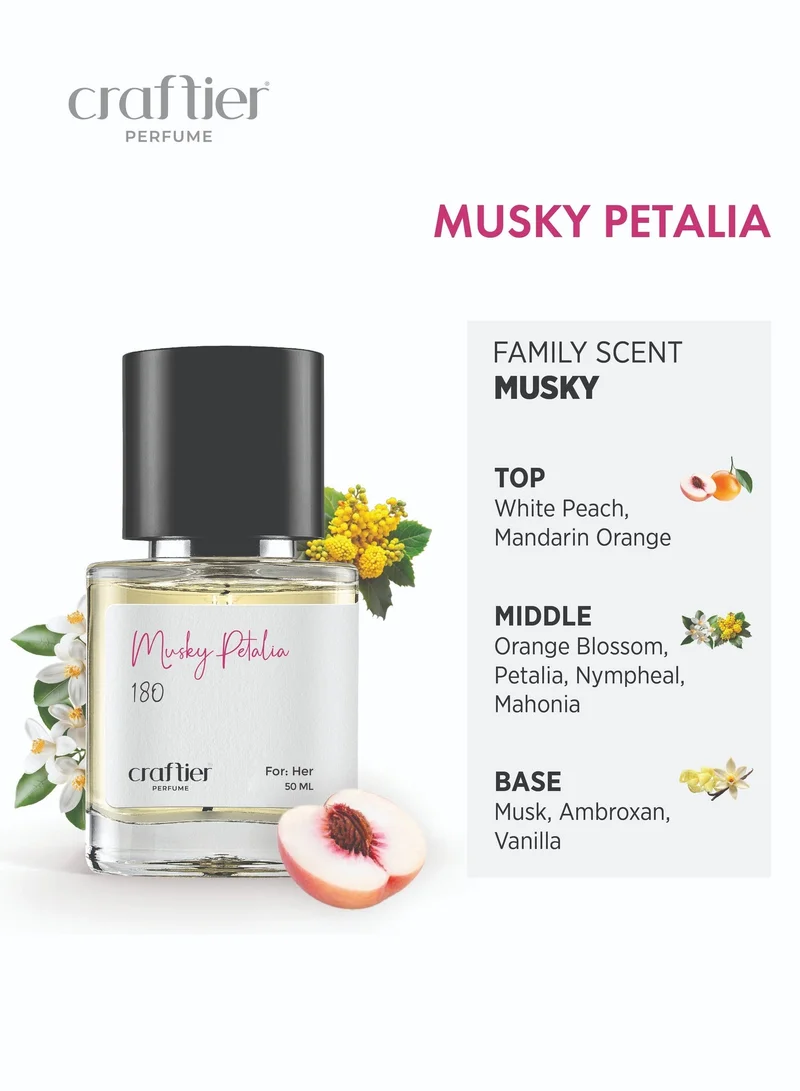 Craftier Perfume Inspired-Valaya MUSKY PETALIA - Inspired of-VALAYA, Eau De Parfum for Women - 50ml, Long Lasting Musky Fragrance Upto 36 Hrs, Travel Size Women's Perfume for Women | Best Price UAE