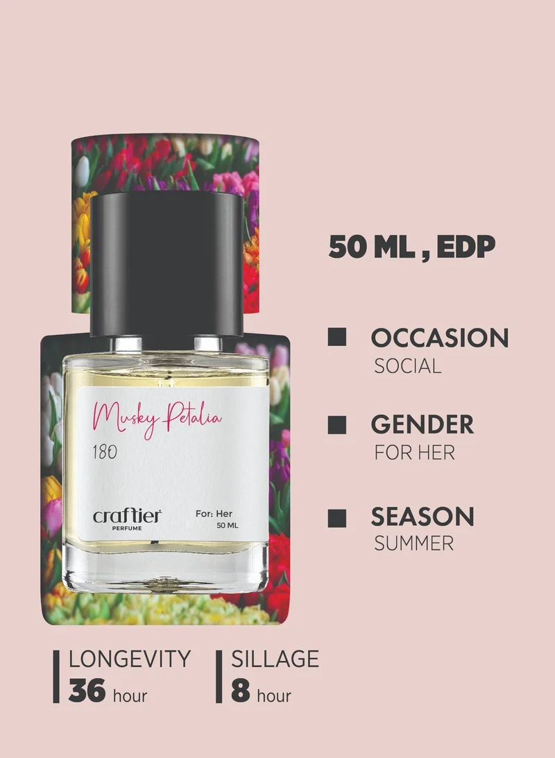 Craftier Perfume Inspired-Valaya MUSKY PETALIA - Inspired of-VALAYA, Eau De Parfum for Women - 50ml, Long Lasting Musky Fragrance Upto 36 Hrs, Travel Size Women's Perfume for Women | Best Price UAE