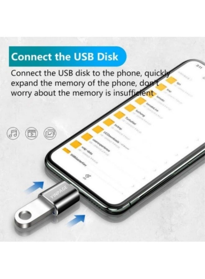 الصفحة الرئيسية عبوة 2 محول USB إلى USB C، محول USB C ذكر إلى USB 3.0 أنثى، محول USB عالي السرعة لنقل البيانات لسلسلة Samsung S24 Ultra، سلسلة iPhone 16/15، iPad، MacBook، Xiaomi، HONOR، أجهزة لوحية رمادية - Image 4