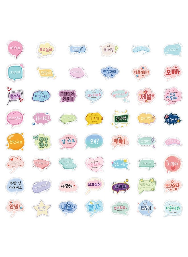 50 PCS Korean Greeting Stickers Waterproof Vinyl Korean Daily Conversation Decals for Laptop Luggage Skateboard Phone Fridge Trendy Stickers for Teens Adults Boys and Girls - Image 5