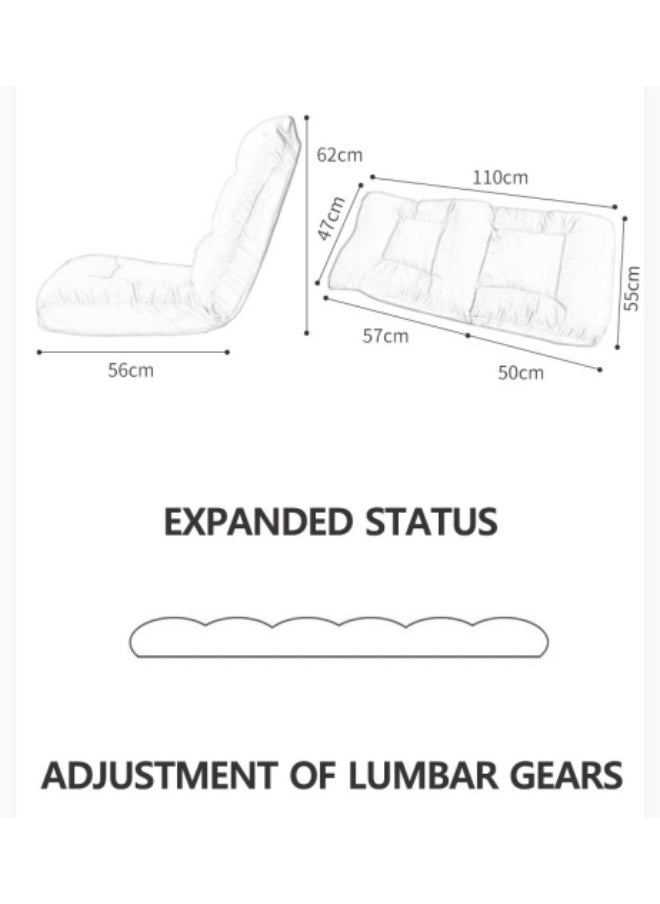 CCOVERY - Folding Floor Chair,Lounge Sofa,Lazy Sofa,Folding single-back sofa cushion,Multi Angle Adjustment Padded Sleeper Bed, White - Image 1