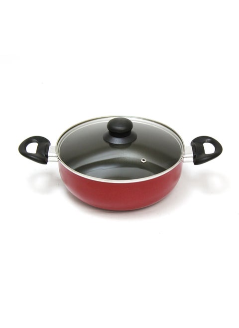 Nonstick Kadai Pan Frying Pan with Glass Lid 28CM