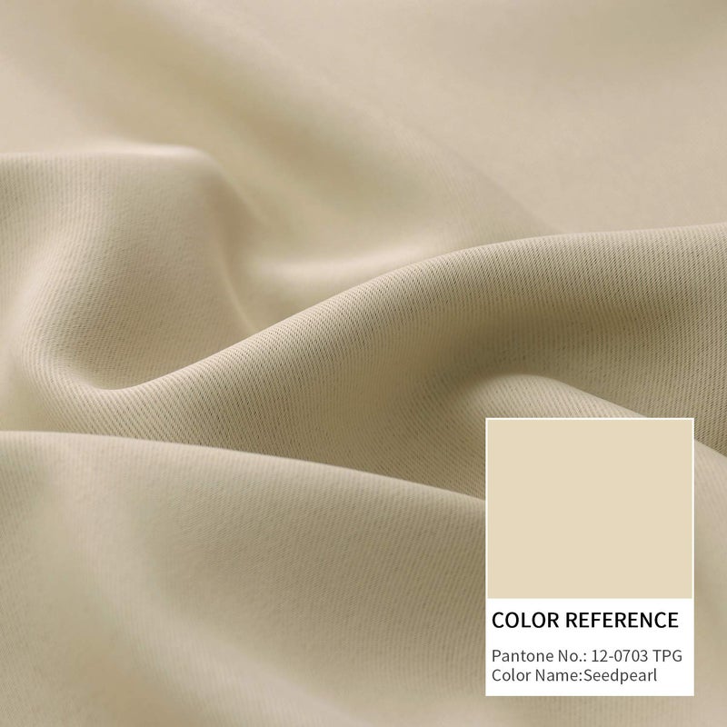 BGment Rod Pocket Blackout Curtains 54 Inches Length for Bedroom - Thermal Insulated Room Darkening Window Drapes for Living Room Kitchen  42 x 54 Inch  2 Panels  Beige - Image 4