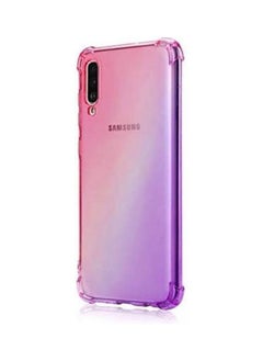 For Samsung Galaxy A70 Cover Iridescent Gradient Backboard High Side Screen Design Tpu Soft Shell Case Shockproof Phone Purple Pink