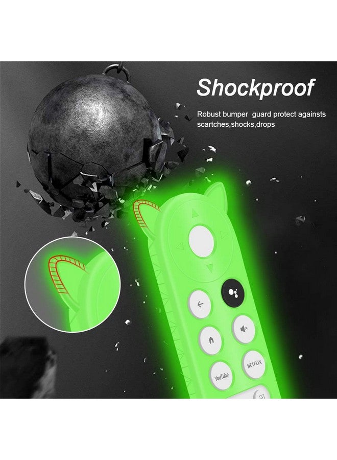 Oyrlize 3Pack Silicone Protective Case For Google Chromecast Remote Control,Remote Case Holder Skin For Google 2020 Voice Remote,Shockproof Bumper Remote Back Covers Protector -Glowpurple Glowblue Glowgreen - Image 3