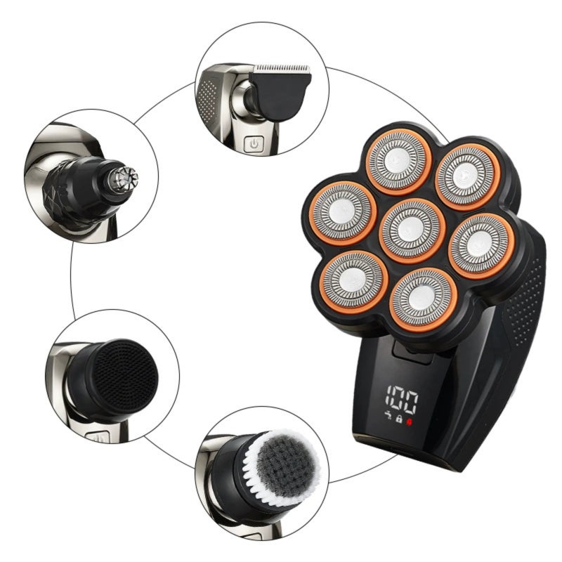 Magnetic seven blade multifunctional shaver  Black standard - Image 5
