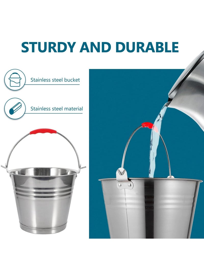 DubaiGallery Bucket horse bucket farm bucket fireplace ash bucket ice bucket oil storage can milk bucket open fire accessories fireplace bucket Stainless steel portable storage barrel - Image 4