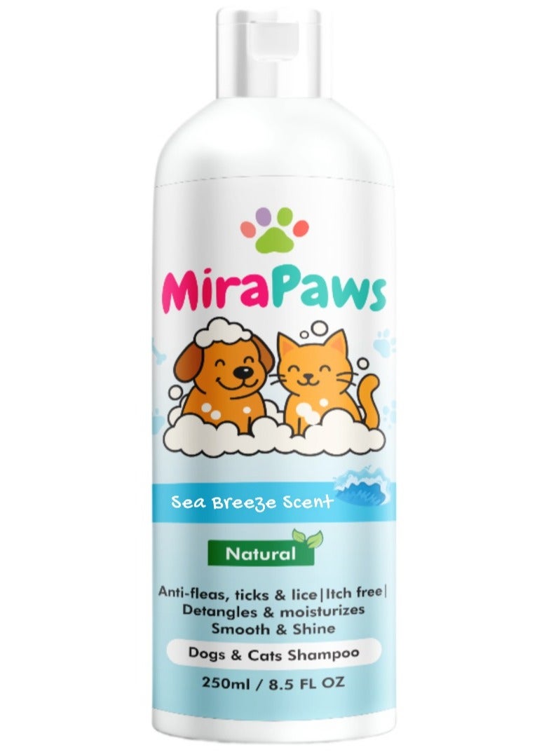 MiraPaws Pet Shampoo - Sea Breeze Scent 250ml - Image 1