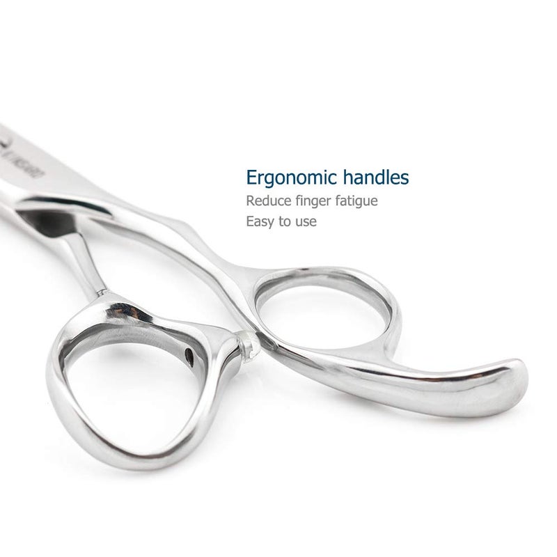 KINSARO 5.5" Barber Hair scissors Professional Hair Cutting Shears 440C Hair Cutting Scissors Shears Haircut Scissors Silvery Convex Blades KINSARO for Hairdresser Barber or Home Use - Image 5