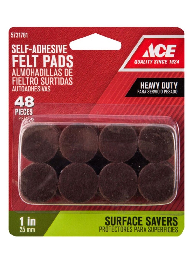 ACE Felt Pad Self-Adhesive Rnd Brw 1