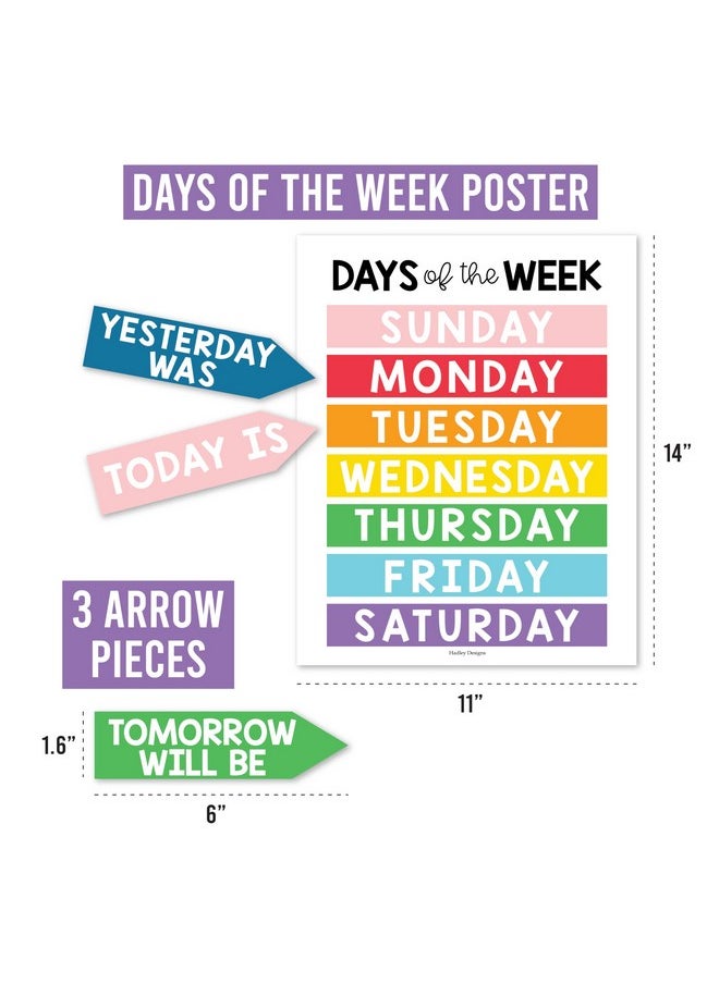 Hadley Designs Colorful Classroom Calendar Set Bulletin Board Sets For Teachers - Bulletin Board Calendar For Classroom, School Calendar, Calendar Bulletin Board Set For Classroom Decoration  - Image 3