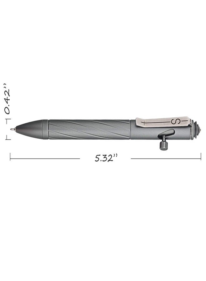 SMOOTHERPRO Premium Bolt Action Pen Compatible with Pentel Refill Durable Stainless Steel Clip Weight Balanced for EDC Signature Office School Business Color Gray (PTC051) - Image 3