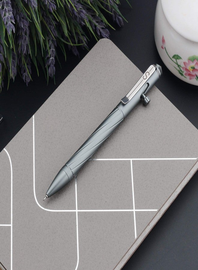 SMOOTHERPRO Premium Bolt Action Pen Compatible with Pentel Refill Durable Stainless Steel Clip Weight Balanced for EDC Signature Office School Business Color Gray (PTC051) - Image 5