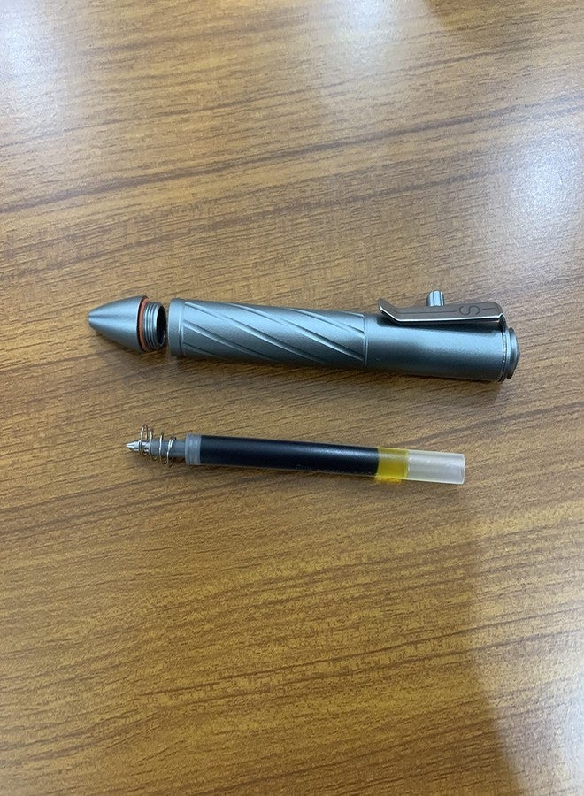 SMOOTHERPRO Premium Bolt Action Pen Compatible with Pentel Refill Durable Stainless Steel Clip Weight Balanced for EDC Signature Office School Business Color Gray (PTC051) - Image 4