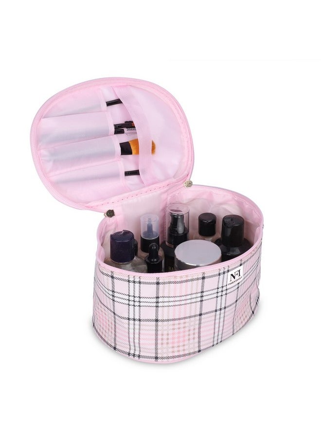 NFI essentials NFI essentials Makeup Pouch, Cosmetic Pouch for Women, Cosmetic Organiser Storage Bag, Vanity Organizer, Make up Pouches, Toiltery Travel Pouch (CP-1-Pink)  - Image 2