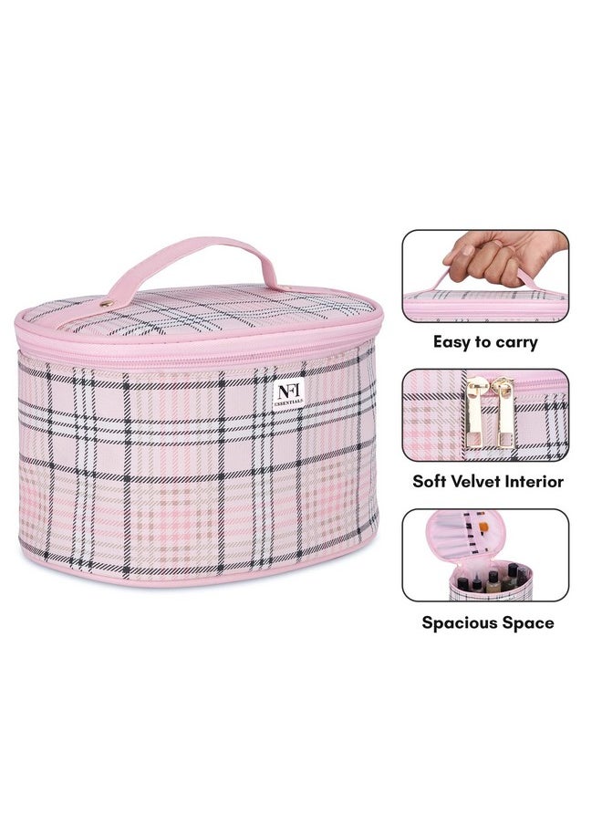 NFI essentials NFI essentials Makeup Pouch, Cosmetic Pouch for Women, Cosmetic Organiser Storage Bag, Vanity Organizer, Make up Pouches, Toiltery Travel Pouch (CP-1-Pink)  - Image 3