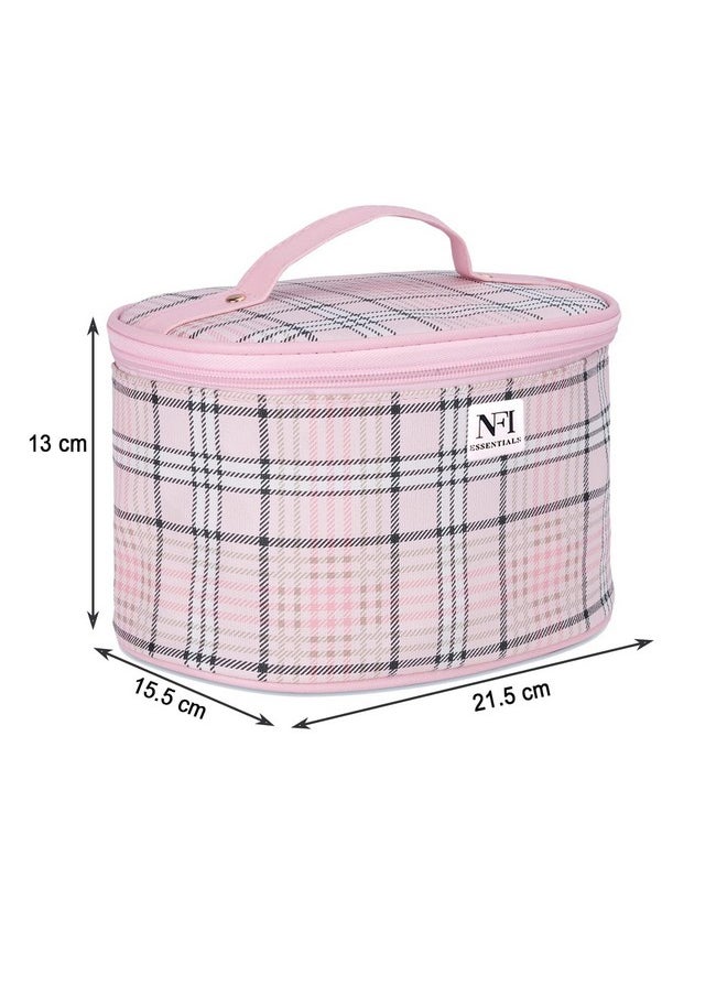 NFI essentials NFI essentials Makeup Pouch, Cosmetic Pouch for Women, Cosmetic Organiser Storage Bag, Vanity Organizer, Make up Pouches, Toiltery Travel Pouch (CP-1-Pink)  - Image 4