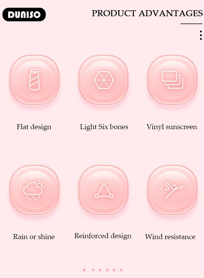 DUNISO Mini Travel Umbrella Windproof Folding Umbrella Anti-UV Sun And Rain Umbrellas Compact Portabl Popular Style for Women and Men - Image 4