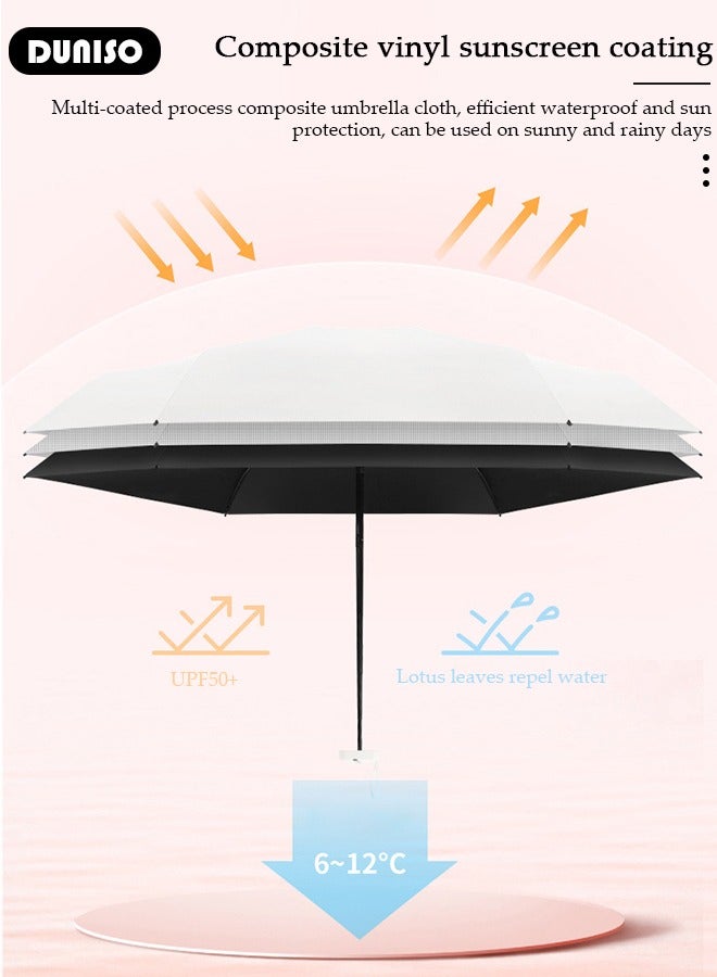 DUNISO Mini Travel Umbrella Windproof Folding Umbrella Anti-UV Sun And Rain Umbrellas Compact Portabl Popular Style for Women and Men - Image 5