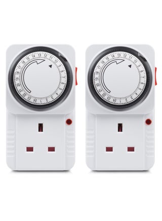 Timer Plug Socket, 24 Hour Programmable Mechanical Timer Plug Switch, Energy Saving UK Plug-in Indoor Timer Socket, for Lights, Indoor Lighting and Home Appliances (13A/3120W, 2 Pack) - pzsku/Z83AD2CAC409D7731144AZ/45/1742682804/24184210-7f86-48fd-996d-8328fa8a7682