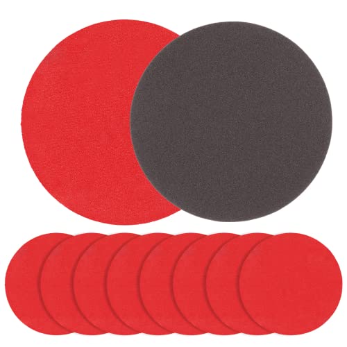 Loopeer 8 Pack Bowling Sanding Pads Bowling Grit Accessories Ball Sanding Sand Pads Polishing Cleaning Kit, 500, 800, 1000, 1200, 1500, 2000, 2500, 3000 for Different Texture(Red, Black,Round) - Image 1