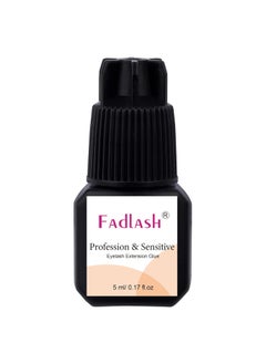 FADLASH Eyelash Extension Glue Extra Strong 2-3 Sec Drying Time Lash Extension Glue 8 Weeks Retention Lash Glue for Eyelash Extensions 5ml Black Lash Adhesive Professional Use (Never for DIY/Cluster Lashes) 
