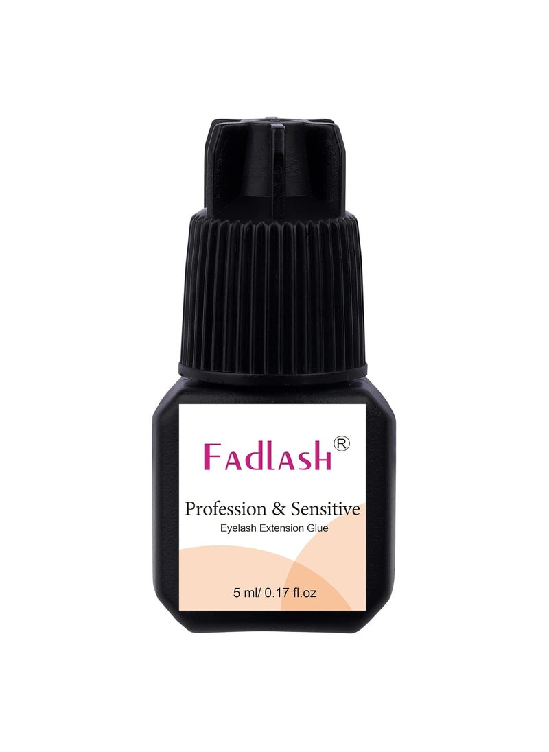 FADLASH - Eyelash Extension Glue Extra Strong 2-3 Sec Drying Time Lash Extension Glue 8 Weeks Retention Lash Glue for Eyelash Extensions 5ml Black Lash Adhesive Professional Use (Never for DIY/Cluster Lashes) - Image 1