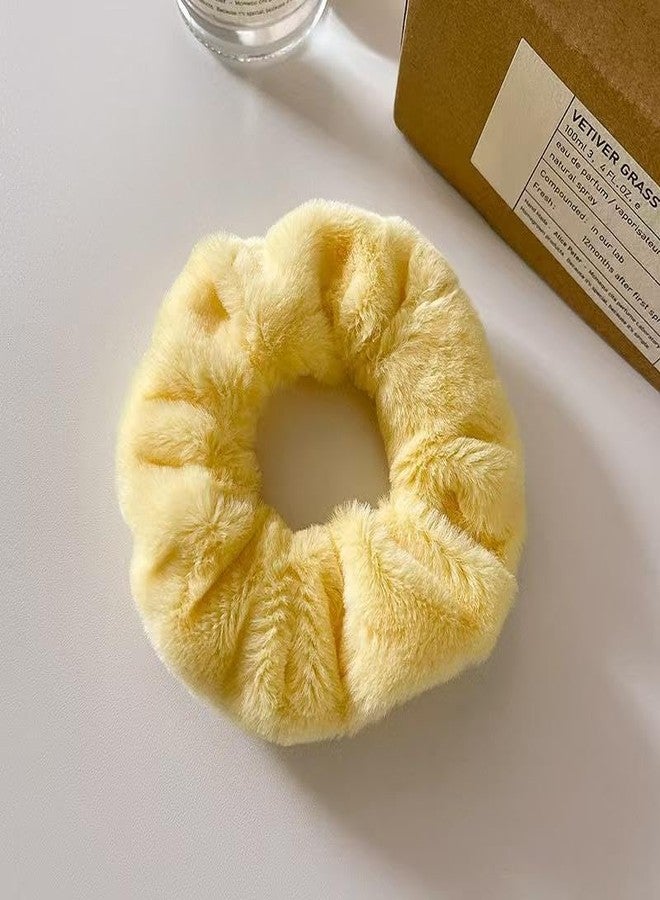 LOCKLUX Plain Multicolor Fur Hair Scrunchies Set for Women & Girls - Soft Hair Scrunchies, Fancy Hair Band, Elastic Rubber Band Hair Accessories | Storng Grip scrunchies for girls and women Pack of 4 at Random Color - Image 5