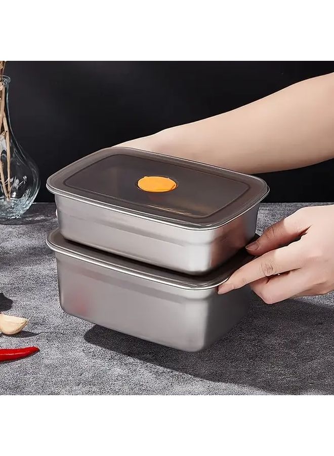 4 Piece Stainless Steel Food Storage Containers 40.58oz 2 Count And 50.72oz 2 Count For Meal Prep Freezing Lunch - Image 5