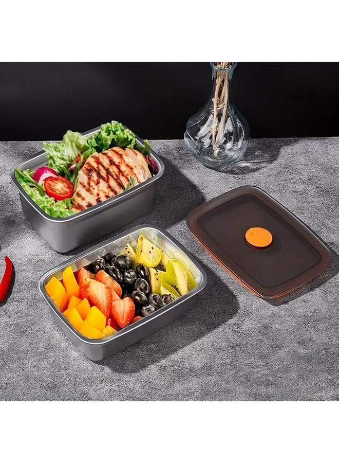 4 Piece Stainless Steel Food Storage Containers 40.58oz 2 Count And 50.72oz 2 Count For Meal Prep Freezing Lunch - Image 1