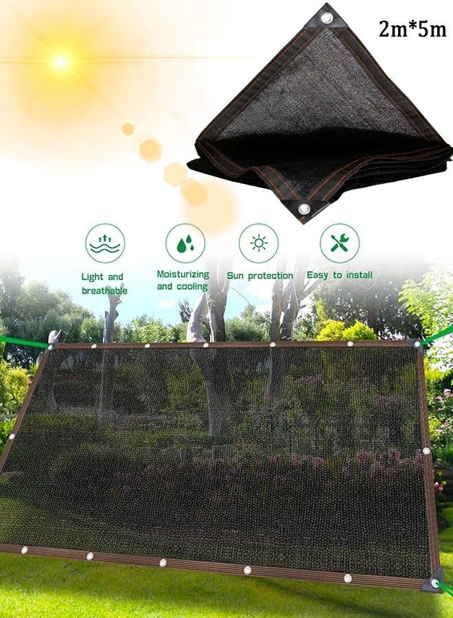 Sun Shade Sail,Rectangle Sun Shade,2mx5m Thickened Outdoor Shade Sail,Water-Permeable Sunshade Net, UV Protection, Privacy Screens Sunshade Sail Shade for Backyard Yard Deck Patio Garden Camping Outdoor Activities Sunshade Cover - Image 2