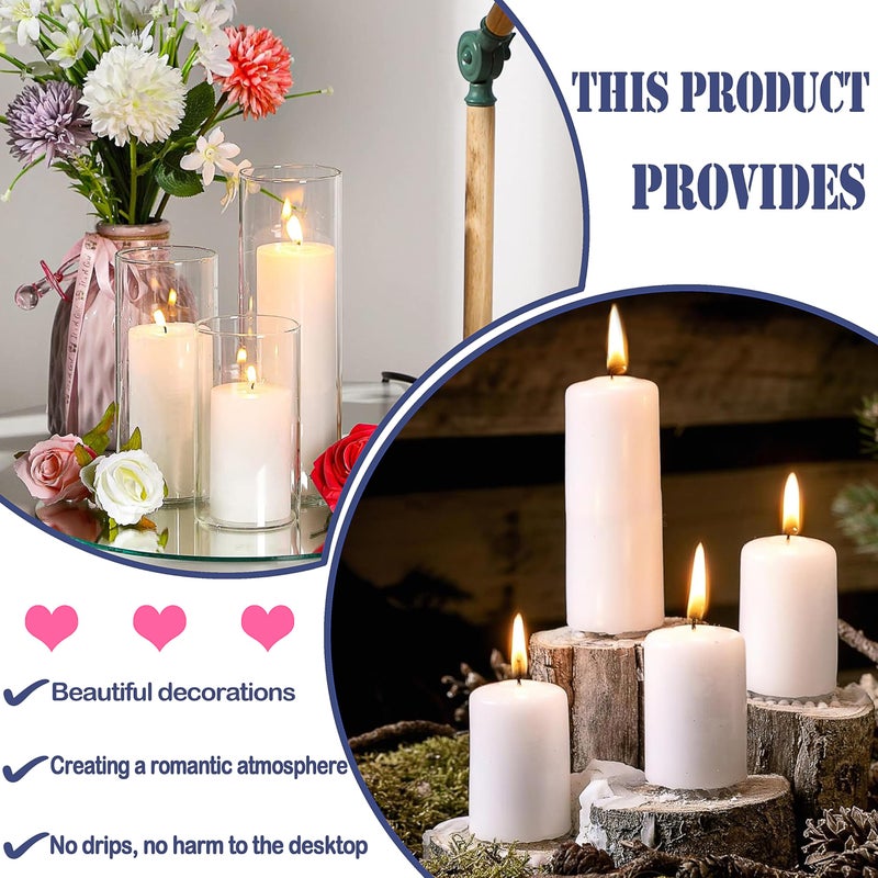 Veiuwa 36 Pcs White Pillar Candles Bulk Setï¼Œ2x3 2x6 2x8 Inch - 12 Each Sizeï¼ŒHurricane Candlesï¼ŒDripless Unscented Smokelessï¼ŒGives You a Better Atmosphere When Organizing an Event Party. - Image 4