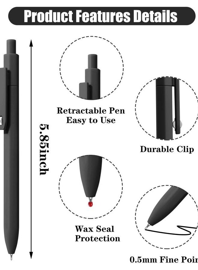 Vitoler Pens,0.5 mm Black Gel Pens,8pcs Quick Dry Smooth Writing Pen,Fine Point Pen for Journaling Bible School Office Supplies - Image 5