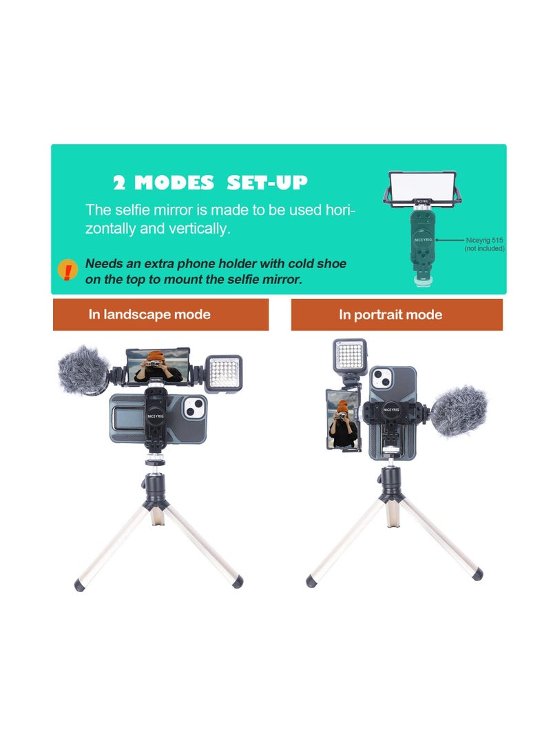 KASTWAVE Plus Vlog Selfie Flip Mirror Mount, Applicable for iPhone and Mobile Phone, 360 Degree Flip Mirror fit for Sony A6 A7, Use for Horizontal, Vertical Video Filming Selfie Live-Streaming - Image 4