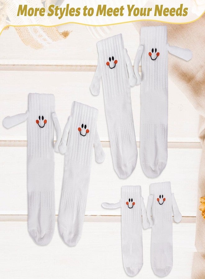 COZYMATE Hand Holding Socks Magnet Funny Novelty Socks that Hold Hands for Couples Family Parent-Child Valentine Gag Gift (US, Alpha, One Size, Regular, Regular, White-Adults(2Pairs)+Kid(1Pair-L) - Image 4