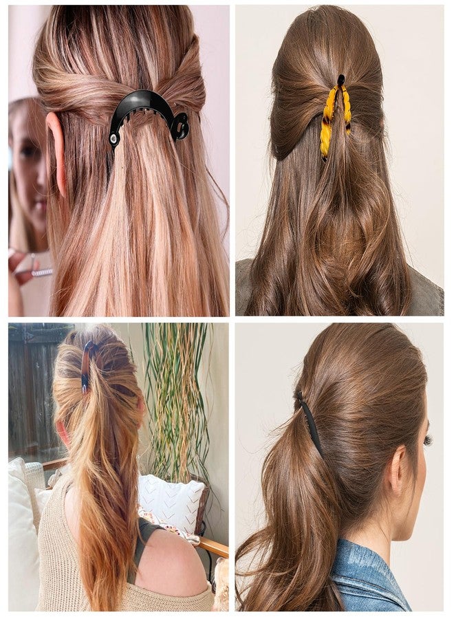 لابوهي مجموعة مشابك شعر على شكل موزة مكونة من 24 قطعة - إكسسوارات شعر مزودة بأمشاط جانبية ملتوية بأسنان 11/16/23/24 لتصفيف ذيل الحصان، مصنوعة من البلاستيك للنساء والفتيات - Image 4