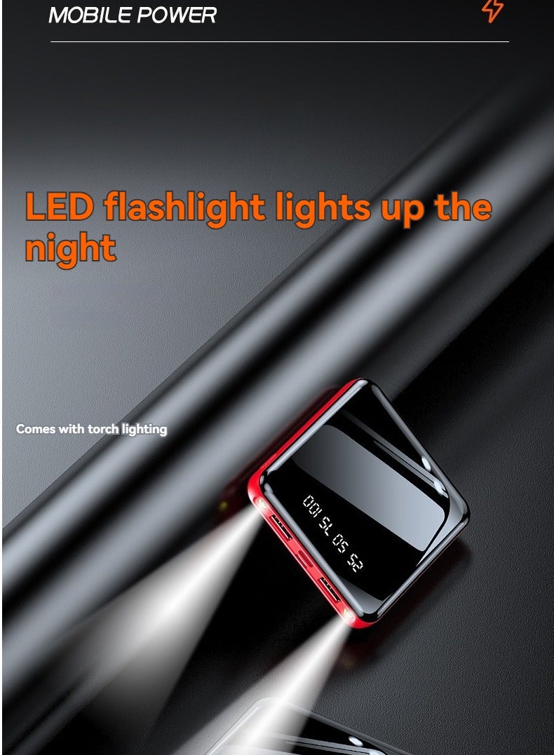 Beauenty Mini full screen power bank 20000 mAh ultra-thin compact portable large capacity fast charging power bank (red) - Image 3