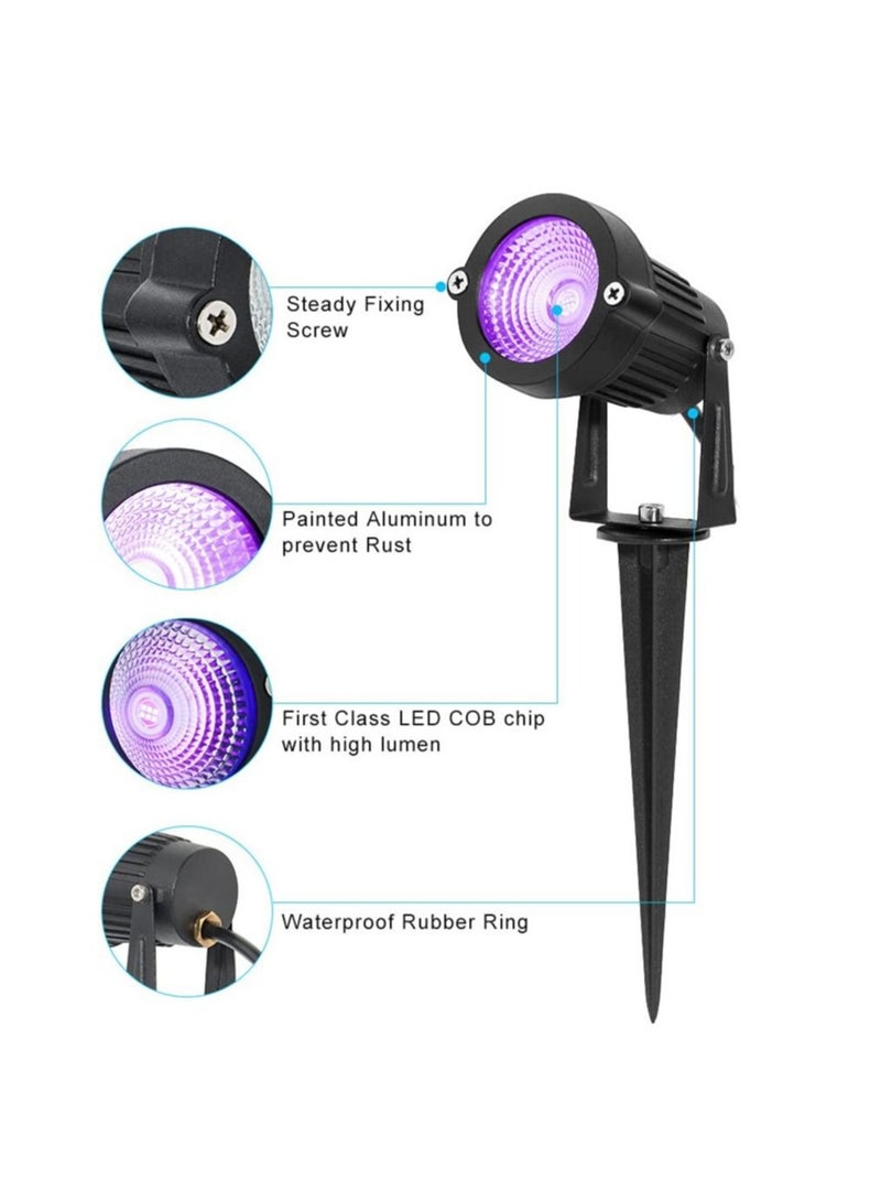 Captaintech Waterproof UV LED Blacklight Landscape Lights Outdoor Plug in Black Light Spotlight for Pathway Light Plug Spike Stand Garden Yard Lawn Decorative Lighting - Image 5