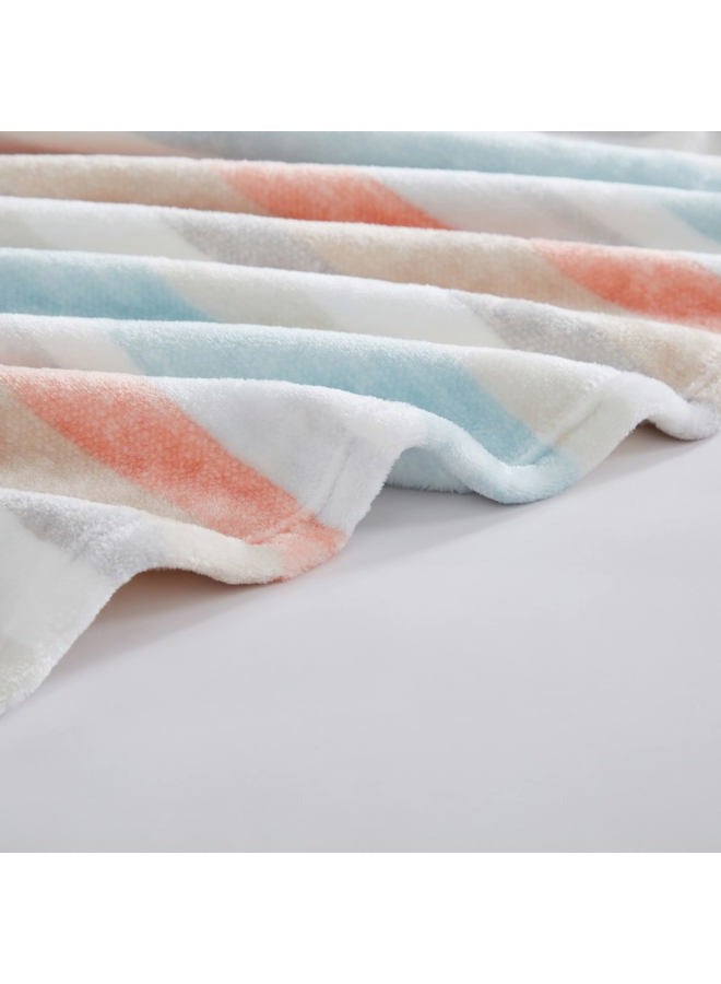 Wrangler Twin Blanket, Ultra Soft Plush Fleece Blanket (Glen Canyon Stripe Blue, Twin) - Image 5