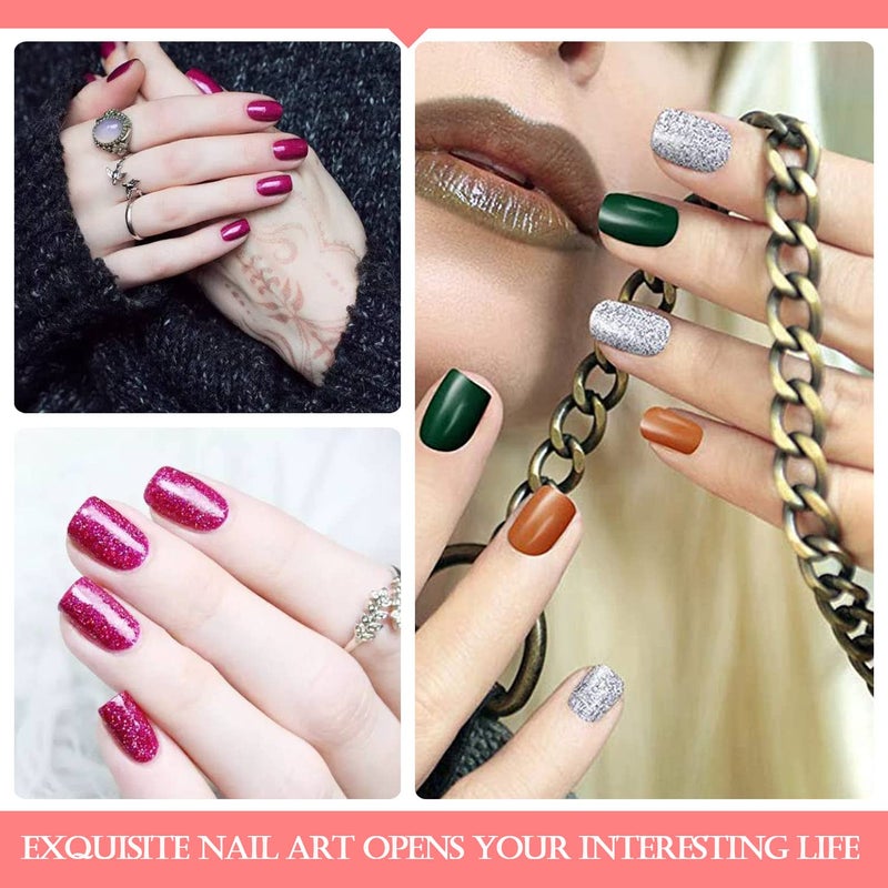 SILPECWEE Nail Polish Strips Glitter Nail Wraps for Women Self Adhesive Gel Nail Strips Sticker Nail Polish Nail Accessories Manicure Stickers with 1pc Nail File (8 Sheets) - Image 4