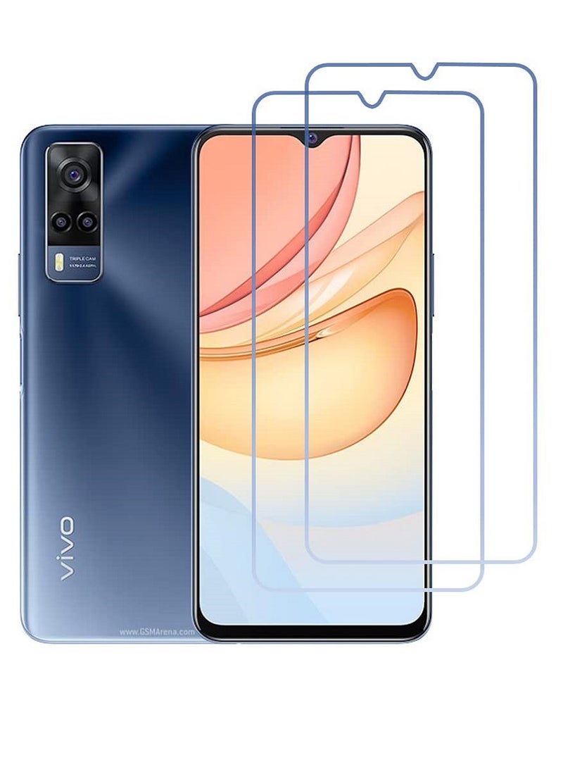 Super 2 Pieces Tempered Glass Screen Protector Clear Designed For vivo Y32 Full Screen Coverage And Bubble Free - Image 1
