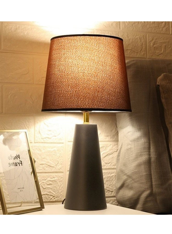 Modern Cone Base Table Lamp with Fabric Shade – Warm Ambient Lighting