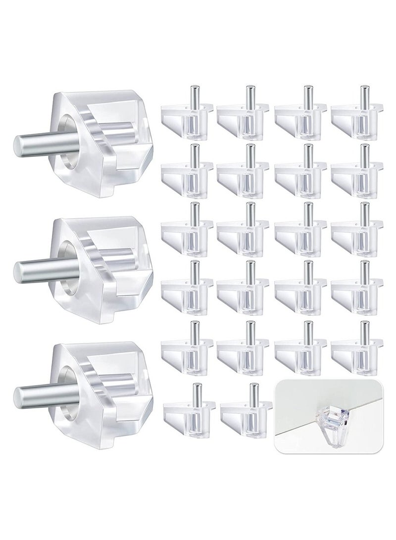 100 Pieces Supporting Rivet, 3 Millimeters or 1/8 Inch Shelf Support Peg Clear Plastic Support Small Cabinet Shelf Pins Replacement Peg Cabinet Shelf Supports Pins Shelf Holder Pins - Image 1