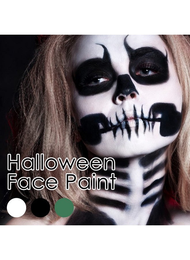 FREEORR 3 Colors Face Body Paint Stick Eye Black Baseball Sticks Face Paint For Baseball/Football/Halloween/Costume Parties Accessories Vampire/Witch/Clown Makeup Face& Body Paint White/Black/Green - Image 3