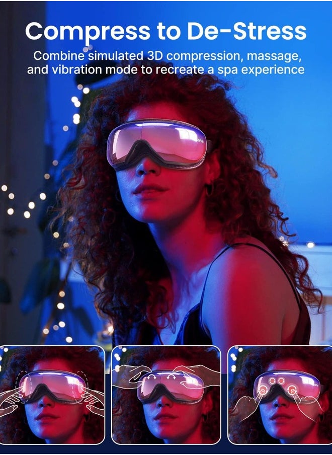 RENPHO - Eyeris 1 Eye Massager w/ Heat Birthday Gifts Heated Eye Mask Migraines Bluetooth Music Eye Care Massager Face Massager Wife Relax Eye Strain Dark Circles Eye Bags Dry Eye - Gradient Purple - Image 1