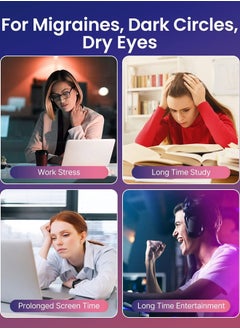 RENPHO Eyeris 1 Eye Massager w/ Heat Birthday Gifts Heated Eye Mask Migraines Bluetooth Music Eye Care Massager Face Massager Wife Relax Eye Strain Dark Circles Eye Bags Dry Eye - Gradient Purple  - Image 3