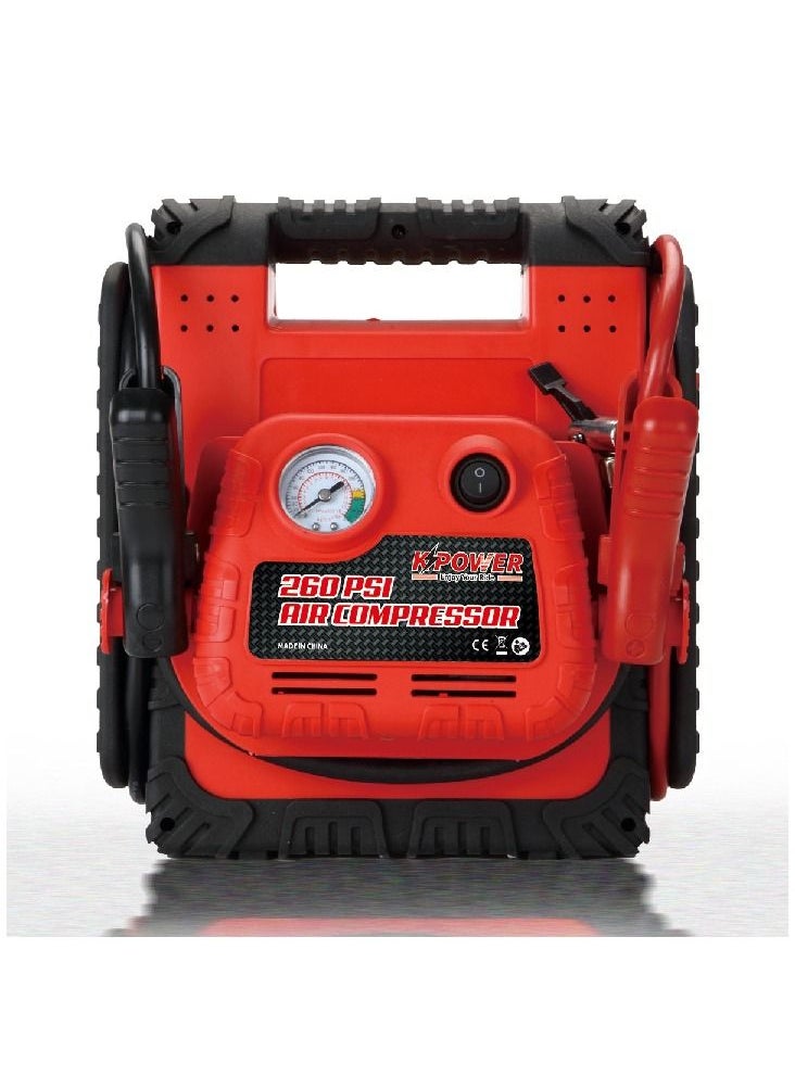 K POWER High Power Safety 1200 Peak Amp Portable Car Jump Starter With 260PSI Air Compressor KP-PS-4500  - Image 2