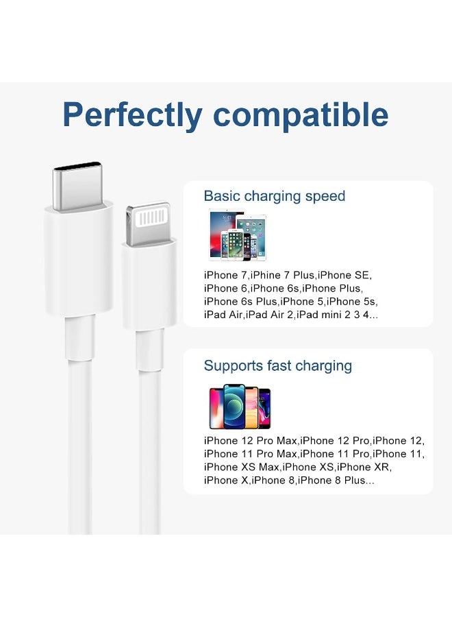 USB C to Lightning Cable 1M Fast Charging, MFi Certified Type C Charger Cord, PD Fast Charge & Data Sync Cable Compatible with iPhone 14 Pro Max 14 Pro 14 Plus 13 12 11 Series, iPad White - Image 3