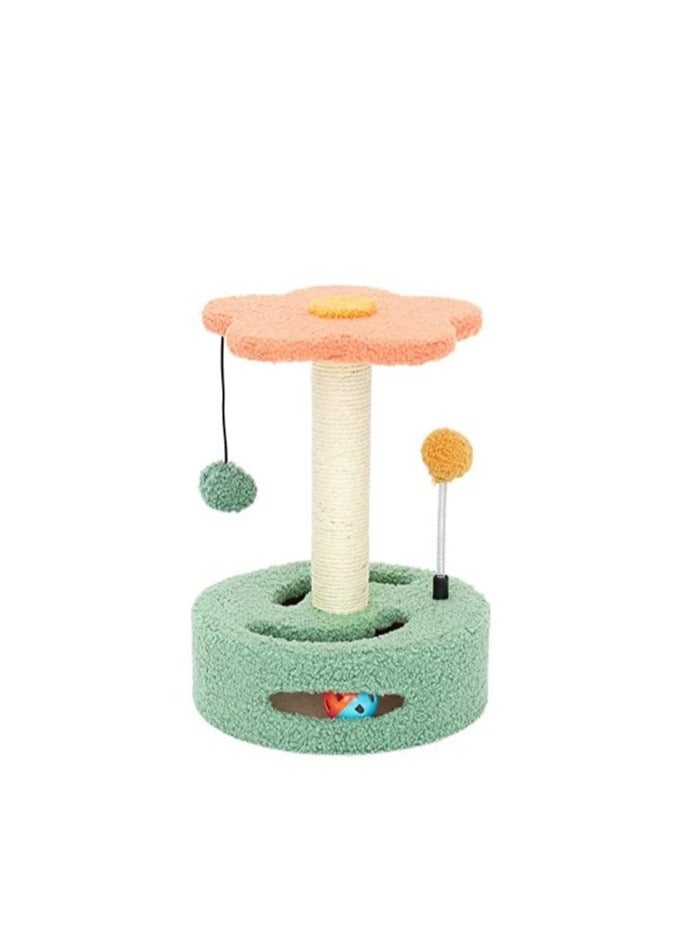 Generic Multifunctional Flower Cat Tree with Sisal Scratching Post, Hanging Toys (Spring Ball & Ring Bell), Indoor Cat Furniture, Durable and Engaging Cat Play Tree for Scratching, Climbing, and Resting  - Image 3